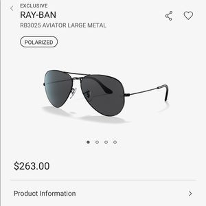 Unisex black polarized raybans